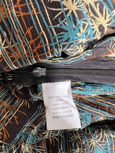 Anne Klein Women 12 Silk Dress Blue Multicolor Faux Wrap Belt Below Knee New NWT - Picture 8 of 9