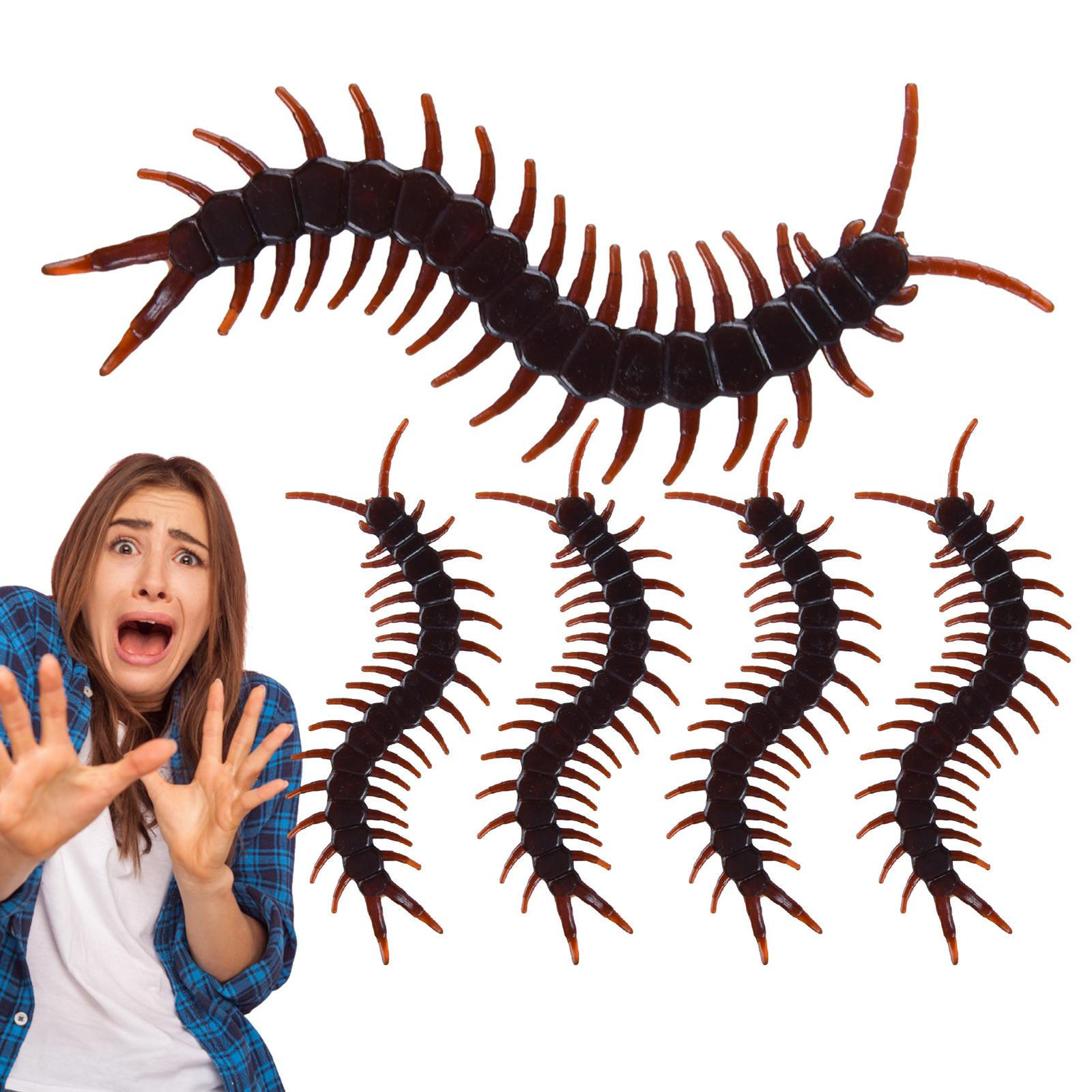 Simulated Centipedes Tricks Toys 5PCS Centipedes Prank Toys Jokes Horror