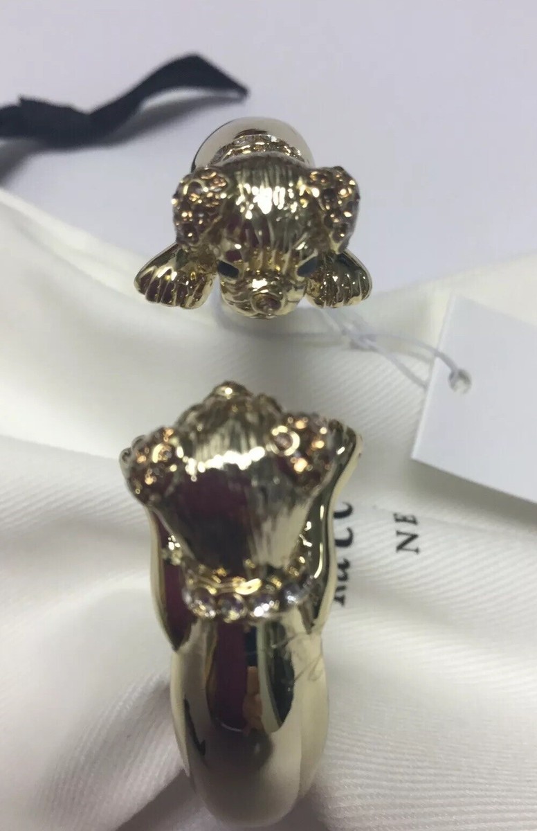 【kate spade】可愛いフレブル★open hinged cuff★バングル NWT Kate Spade New York Gold Plated Puppy Open Hinged Cuff