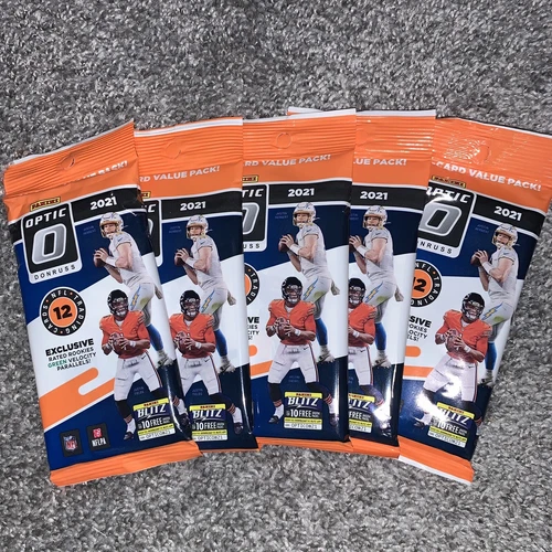 2021 Panini Optic NFL Cello Value Fat Pack Lot of (5) Factory Sealed DOWNTOWN !