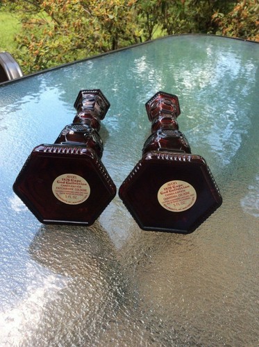 VINTAGE AVON 1876 CAPE COD COLLECTION RUBY RED CANDLESTICKS - Picture 4 of 4