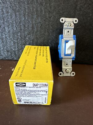 3-Way Wall Switch - HUBBELL SNAP1203WNA, 120/277V,15A,White,Toggle
