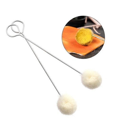 10pcs Wool Daubers Leather Ball Brush Leather Dye Applicator Metal Handle - Picture 3 of 8
