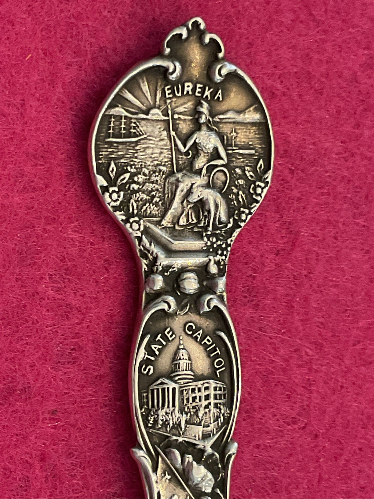 Sterling Souvenir Fork California Capitol Sutters Mill Wawona Cliff House Carmel