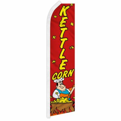 ''KETTLE CORN'' advertising super flag swooper banner business sign popcorn food