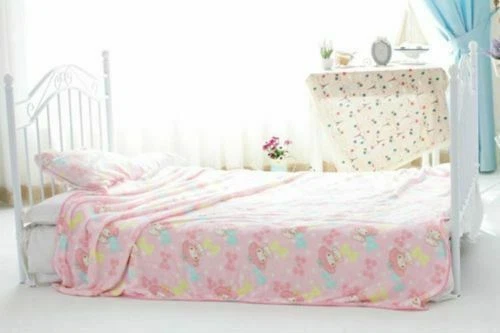 Cute Pink My Melody Soft Warm Flannel BlanketThrow Plush Rug Girl Bedding Gift - Image 4 of 4