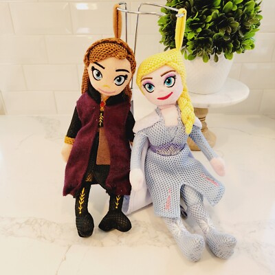 Disney FROZEN II Elsa and Ana Soft Terry Mesh Stuffed Plush Bath Scrubbers