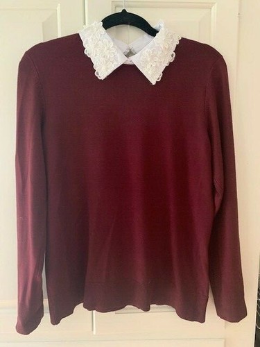 Cable \u0026 Gauge Women's Sweater Burgundy 