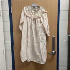 Vintage Barbizon Peach Sleepwear Lace Trim Long Sleeve Nightgown Size Medium M1