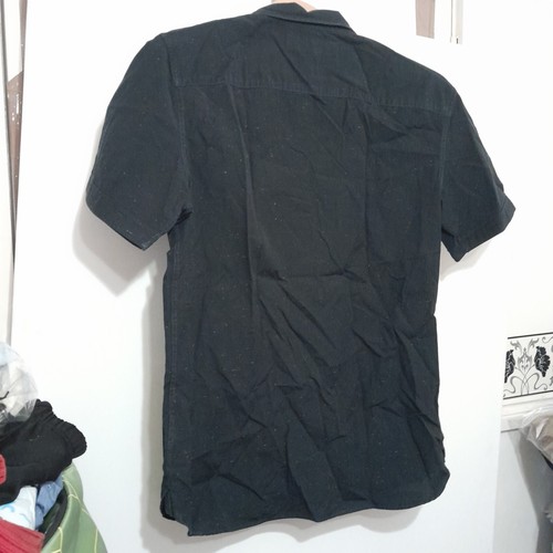 Allsaints Size S Mens Black Waycross Short Sleeve Shirt Orange Fleek - Picture 2 of 6