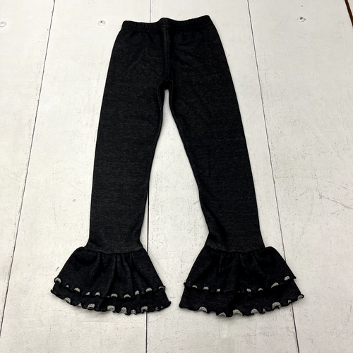 Black Flare Bottom Full-Length Leggings Girls Size 8 NEW - Picture 3 of 6