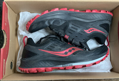 Pre-owned Saucony Women s Peregrine 10 Red/Black Trail Running Shoes Size 8