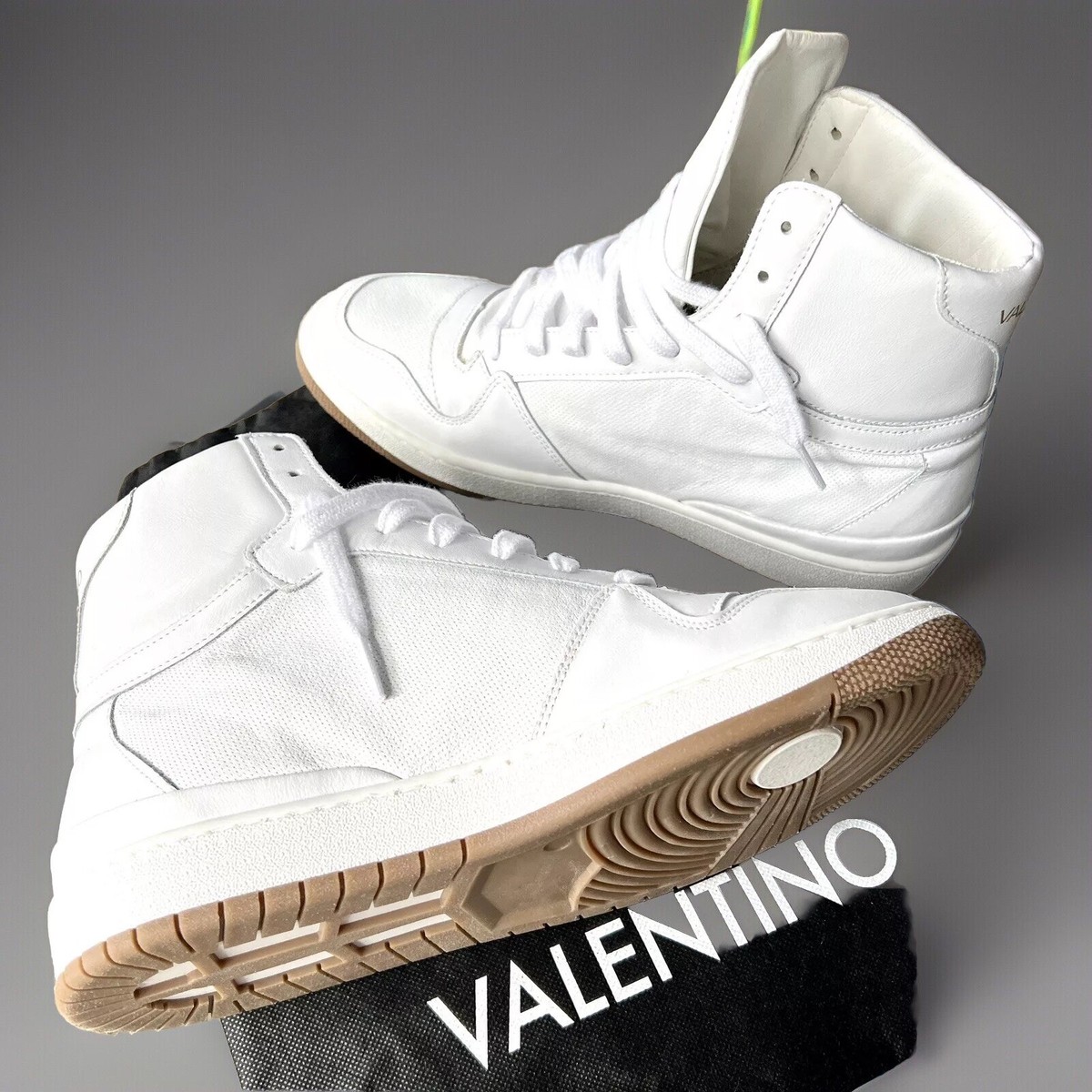 Leather Top Designer Shoes Mens Valentino High Top Designer Shoe