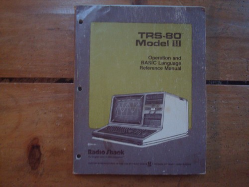 Radio Shack TRS-80 modèle III manuel de référence de fonctionnement et langage de base 1980