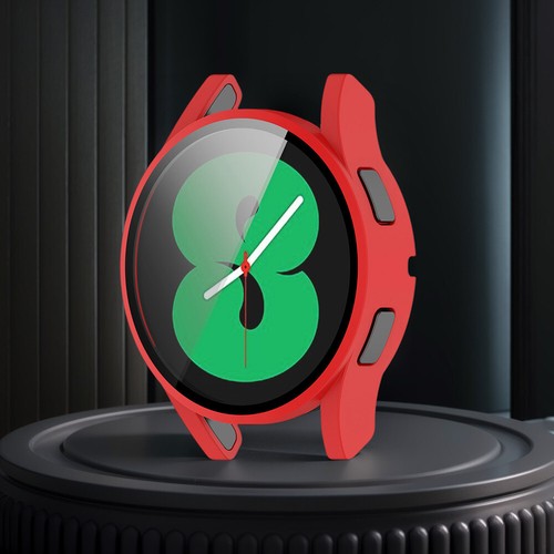 PC Watch Case Cover with Tempered Glass for Samsung Galaxy Watch FE/4 40mm (Red) - Zdjęcie 2 z 8