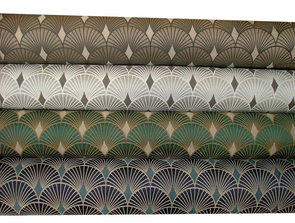 Art Deco Curtain Fabric Jacquard Fan Design Curtain Upholstery Cushion Use - Image 3 of 3