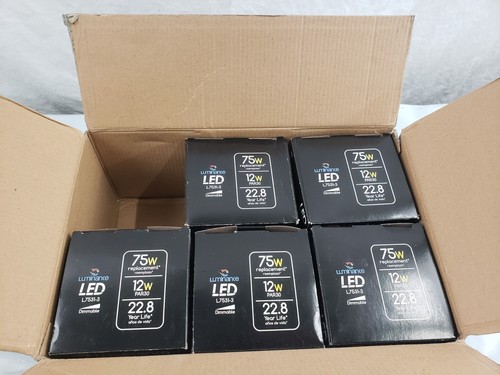 New Pack of 5 LUMINANCE LED L7531-3 Dimmable Spot Light Bulb E26 12 Watt PAR30 - Picture 2 of 4