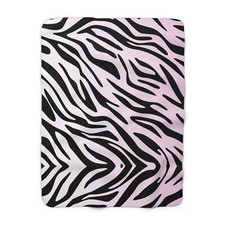 Zebra Print Sherpa Fleece Blanket