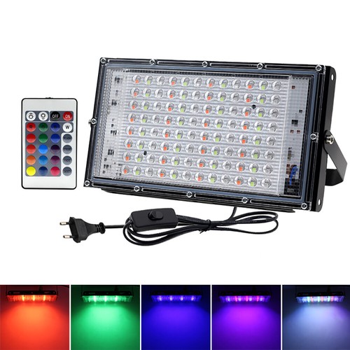 100W LED Fluter RGB Außen Farbig Strahler mit Fernbedienung Dimmbar Garten IP65 - Bild 9 von 16