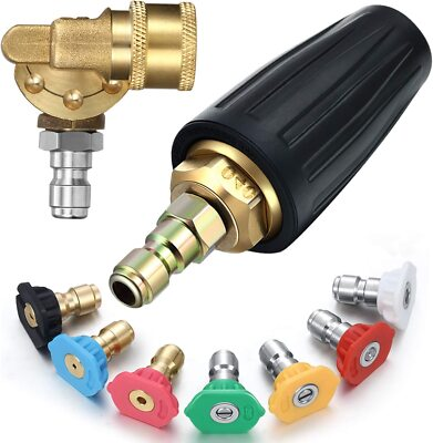 #ad 4000 PSI Pressure Washer Rotating Turbo Nozzle amp; 4500 PSI Pivoting Coupler Kit $38.49