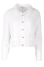 Chanel White 2024 Lace And Sequin Jacket Fr 46 Uk 16
