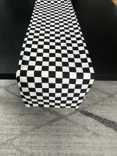 Black & White Racing Check Table Runner  Kitchen or Bedroom Dresser Scarf RV