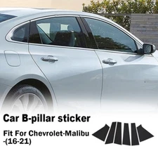 6pcs Set Black Pillar Post For 2016-2023 Chevrolet Malibu Door Trim Cover Kit