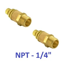 Brass Flow Control Silencer 1/4" NPT Pneumatic Air Exhaust Muffler 2 Pieces