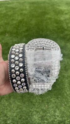 BB Simon Belt 2617 Lavasan Classic Black/Clear 100% Authentic 28 