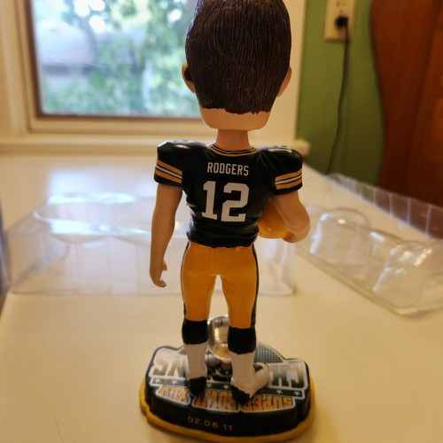 Aaron Rodgers SUPER BOWL XLV 45 PACKERS MVP Green Ring Base Bobblehead Proshop - Picture 2 of 13