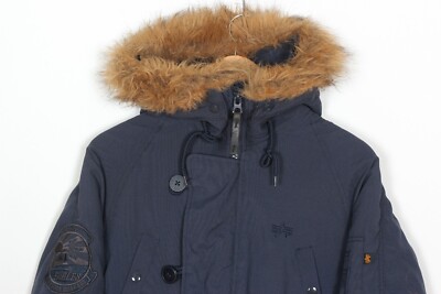 ALPHA INDUSTRIES N3B Faux Fur Hooded Parka Jacket Men Size M