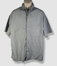 $770 Alexander McQueen Men's Gray Short-Sleeve Boxy Pyjama Shirt Size 15+