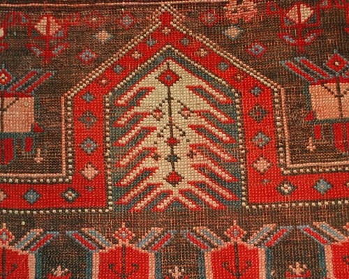 Handmade antique Caucasian Karabagh rug 2.10'x4.11' (90cmx153cm) 1890s - 1B476 - Picture 6 of 7