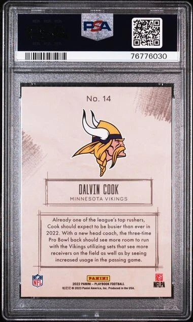 2022 Playbook Dalvin Cook Sketchbooks #14 PSA 10 GEM Vikings Jets - Image 2 of 2