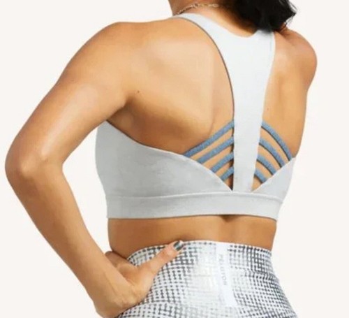 New PELOTON Heathered Strappy Sports Bra Together We Go Far Women's Size Small - Picture 2 of 7