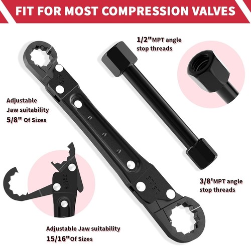 Plumbing Tools, Angle Stop Wrench Angle-On Wrench kit, plumbers wrench Angle Sto - Picture 3 of 8