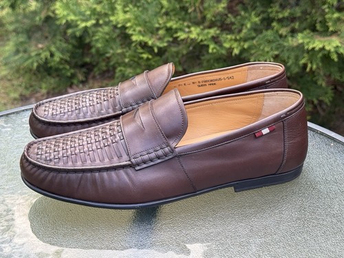Bally Of Switzerland Penny Loafer Shoes Men Size 8.5 Made in Switzerland Brown - Picture 4 of 12