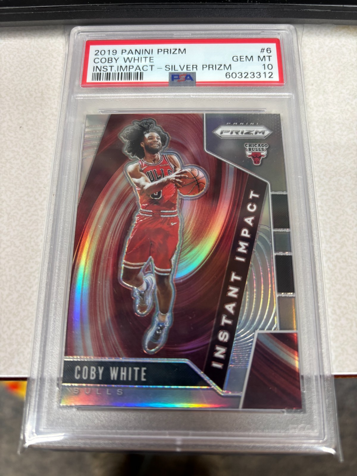 2019-20 Panini Prizm - Instant Impact Silver Coby White #6 (RC) PSA 10 #60323312