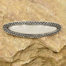 Sterling Silver 925 Braided Twisted Design Barrette