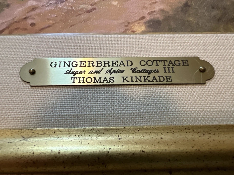 Thomas Kinkade Canvas Ep #103/250 Gingerbread Cottage MANO resaltado con certificado de autenticidad Foto 4 de 4