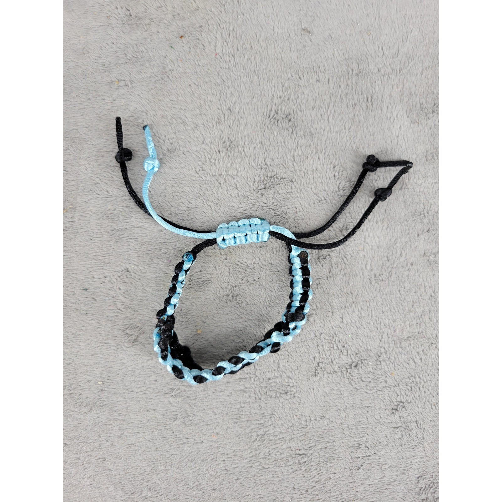 Adjustable Black Blue Macrame Bracelet Friendship… - image 1