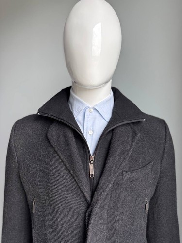 Balmain Coat Wool Jacket Mens Size Small Dark Gray Luxury Rare - Picture 5 of 14