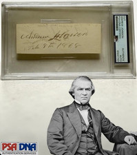 Andrew Johnson Signed Cut PSA/DNA - Feb 8 1868 AS PRESIDENT - Pre-Impeachment