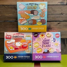 Ceaco Set of 3 Zodiac Signs as Bread, Cookies & Charcuterie 300pcs Jigsaw Puzzle