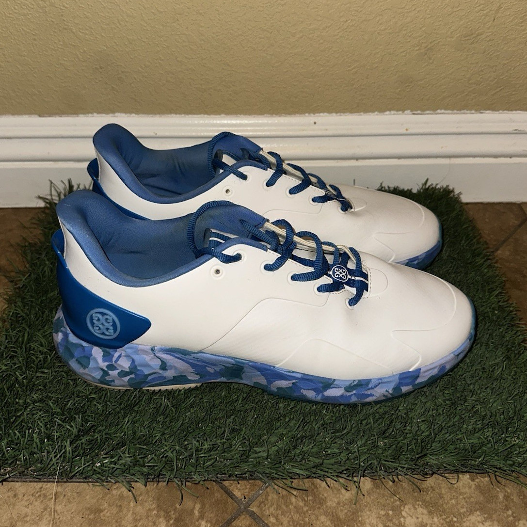 G/FORE MG4+ Men's Spikeless Golf Sneaker Size 10 White/Blue Lace Up