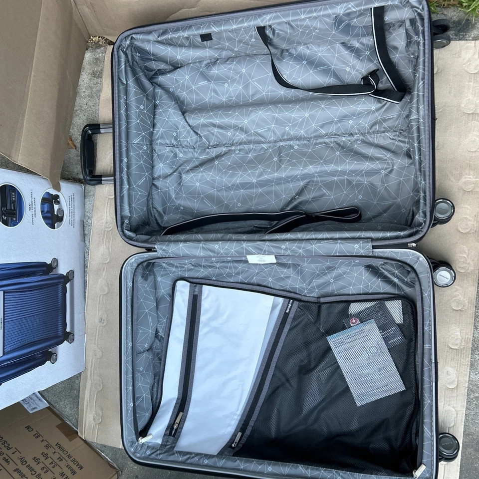 Juego de equipaje giratorio expandible rígido Samsonite Blackstone plateado de 2 piezas Foto 3 de 4