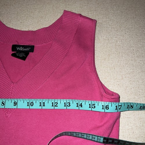 Willi Smith Knit Tank Top Womens M Pink V Neck Stretch - Picture 4 of 5