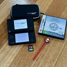 Nintendo DSi Handheld Console Black 16GB Card NDSi NDS DS + Brain Training Game