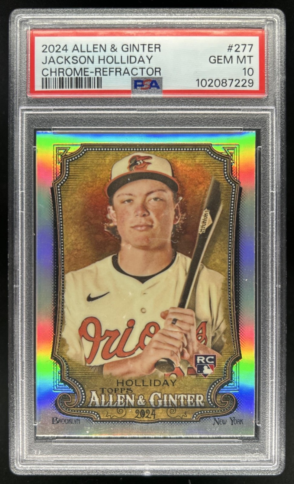 2024 Topps Allen & Ginter Jackson Holliday Chrome RC Refractor #277 PSA 10 view 1