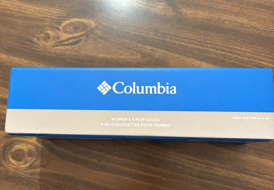 NUEVO Columbia 4-Pk Caja de Regalo Para Mujer Chaussettes Calcetines Crew Azul Zapato Talla 4-10 Foto 4 de 4